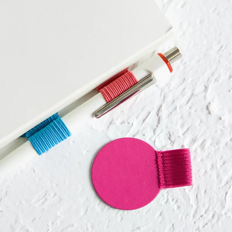 Fromthenon Color Leather Pen Clip for Notebook Journals Self Adhesive Pen Holders Stationery Office and School Supplies