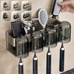 No-Punch Household Mouthwash Cup Holder Wear-Resistant Rust-Free Bathroom Washroom Organizing Rack For Toothbrush Storage Rack