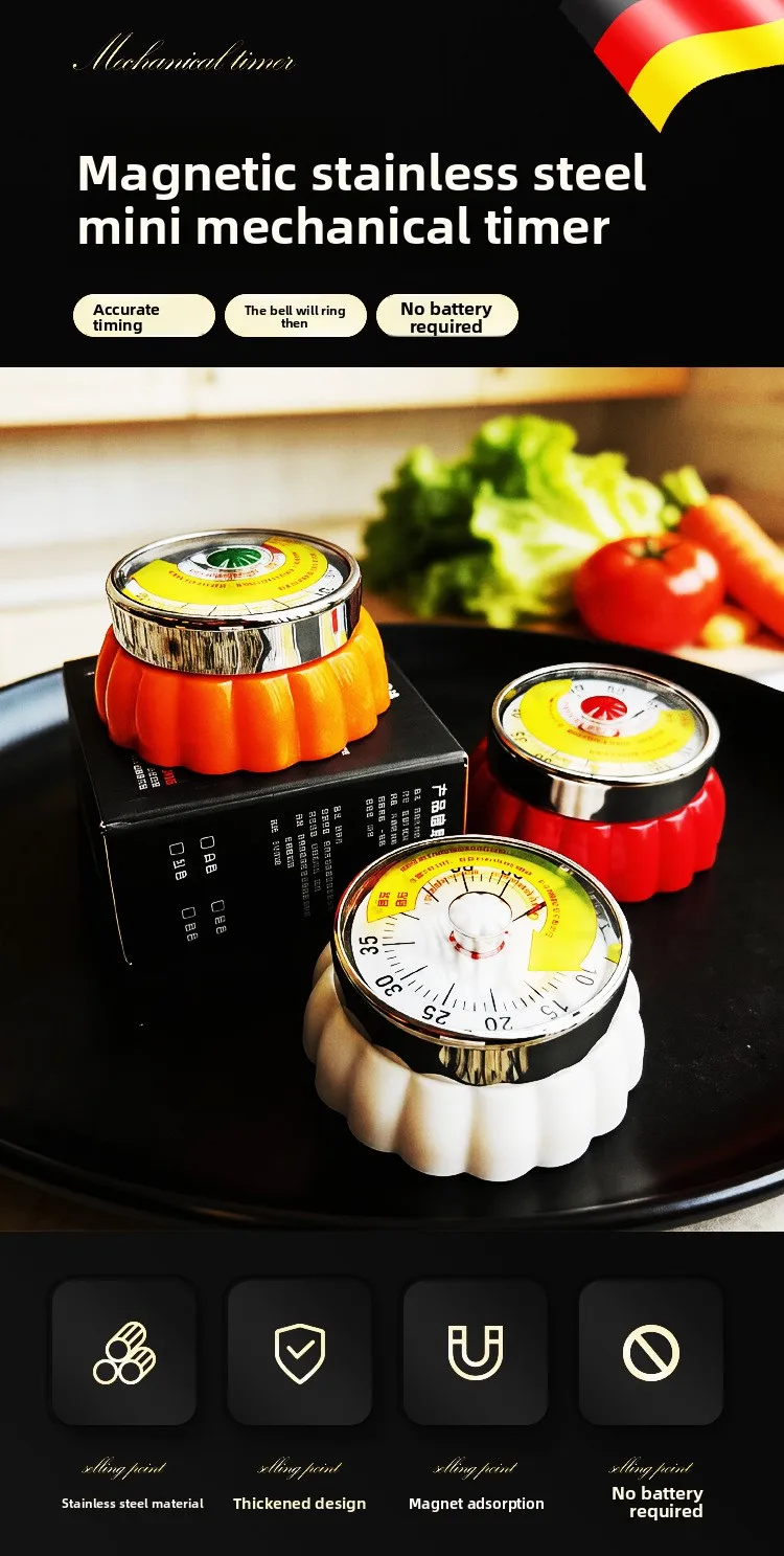 Picture 7: Kitchen Visual Countdown Baking Reminder with Magnetic Suction Mechanical Kitchen Gadget - Timer