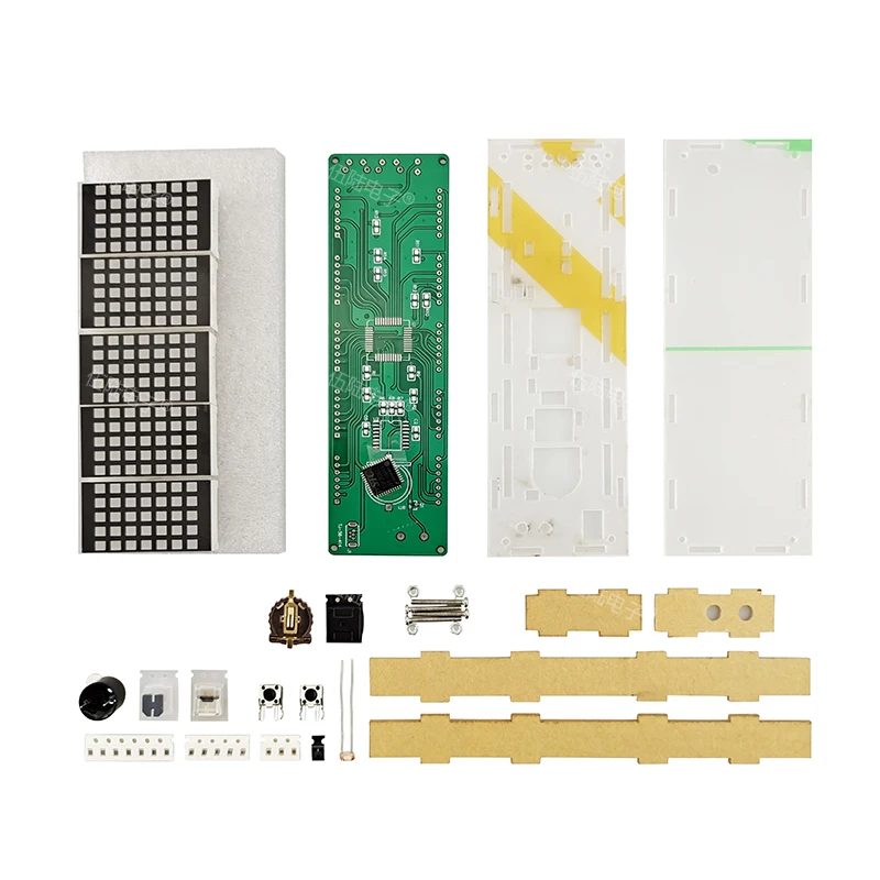 DIY Electronic Kit Clock Dot Matrix SCM Digital Clock Welding Electronic Components Time and Temperature Display