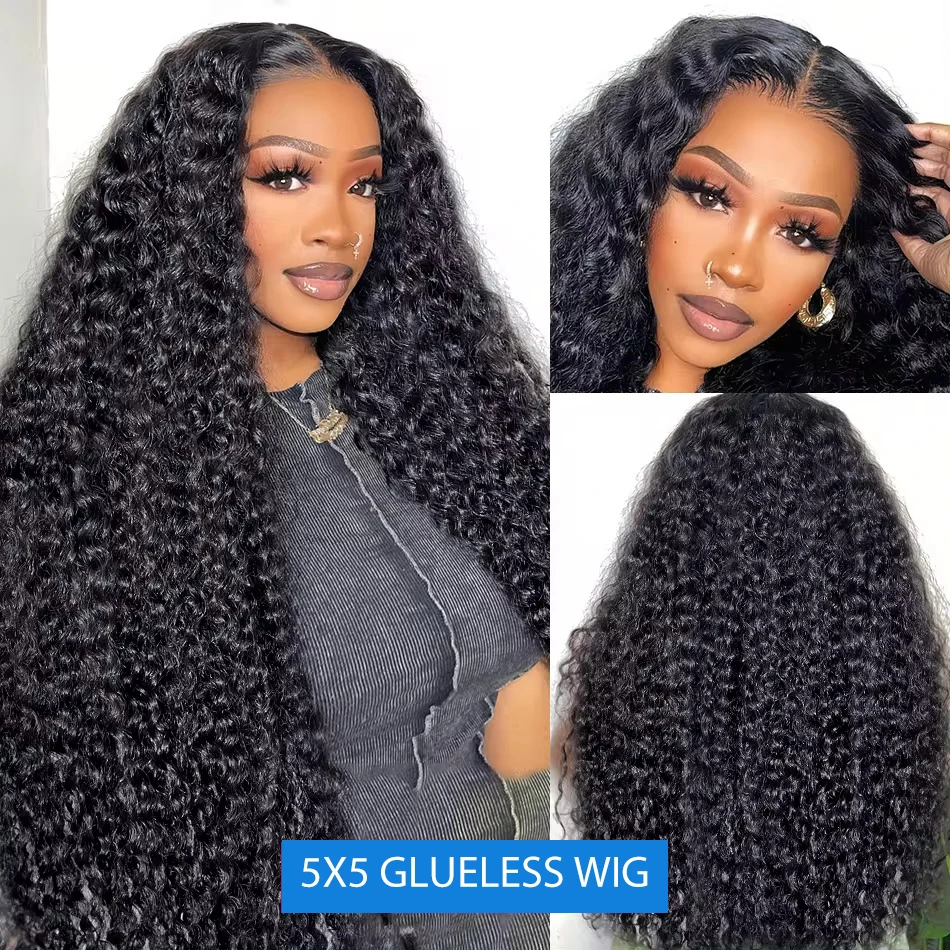 Xcurly Loose Deep Wave Glueless 5x5 Ready to Wear Lace Closure Wig 250% Pre Plucked Water Curly Transparent Human Hair Wigs