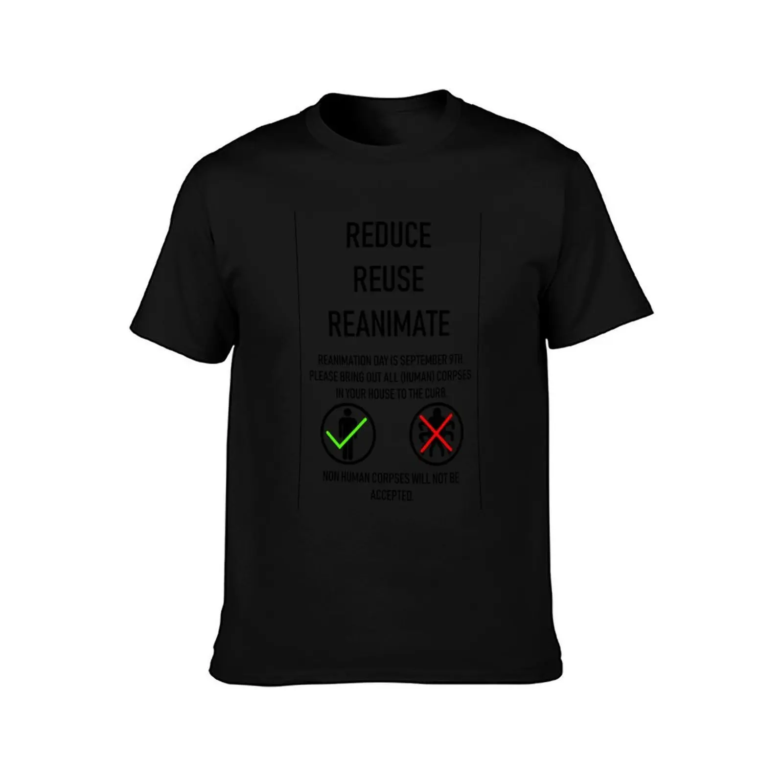Reduce, Reuse, Reanimate T-Shirt, Summer Casual Cotton Tee, Oversized Streetwear Tops, Vintage Graphic Print, Unisex Men Women