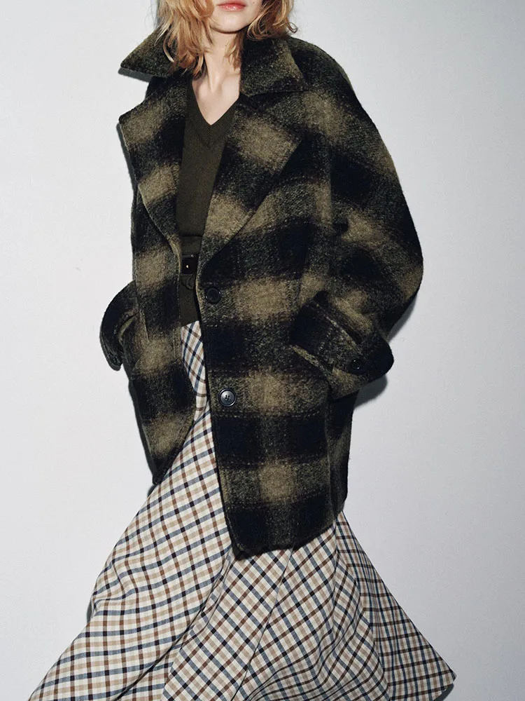 

Осень 2024, Новое поступление, женское модное повседневное клетчатое пальто Jaet Ele Sle 8826787 03, модная женская верхняя одежда