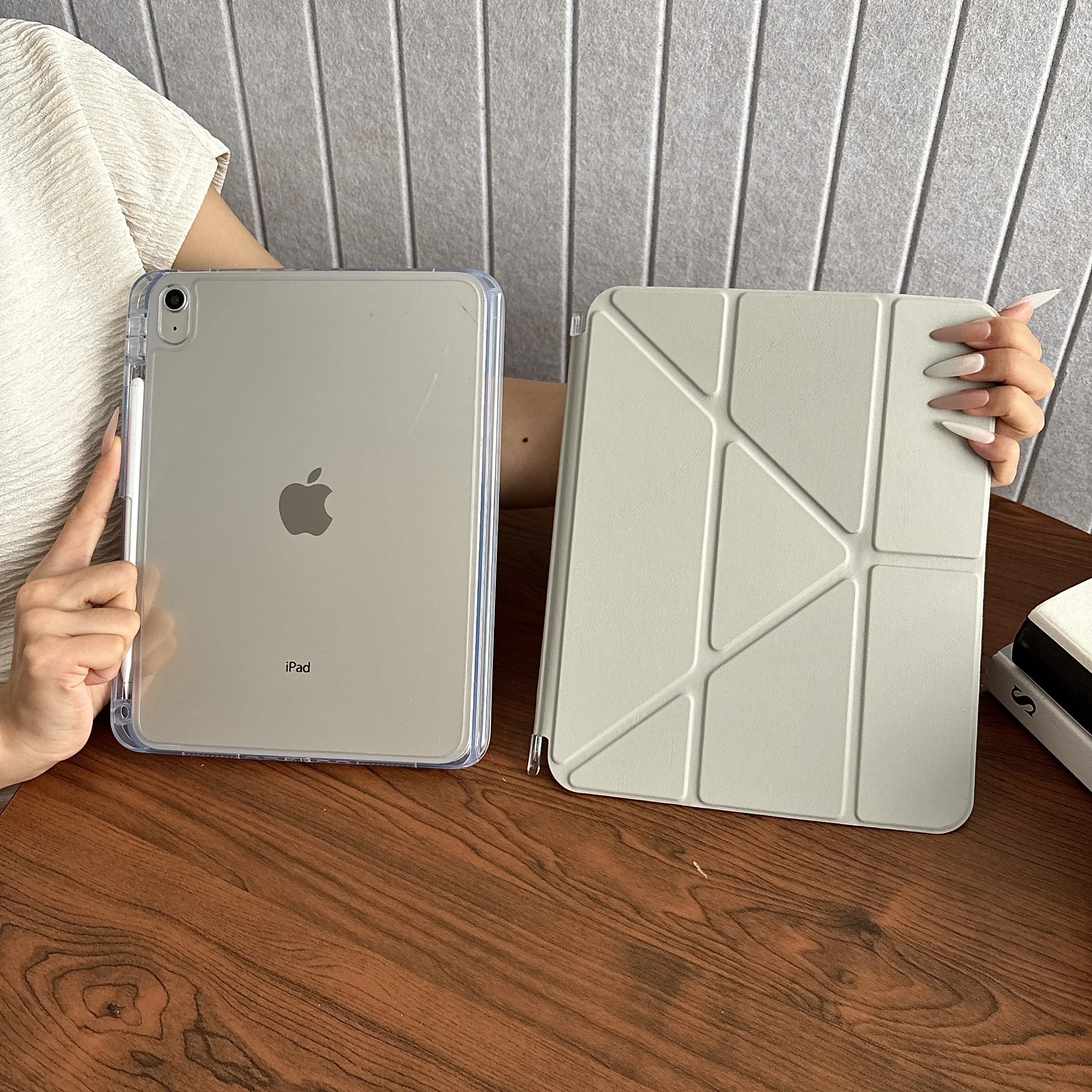 Pull-out Y-Fold Stand Case For iPad A16 11th 10th 10.9 Air 4 Air5 10.9 Slim Clear Cover iPad Air 11 2024 2025 2026 M2 M3 M4 Capa