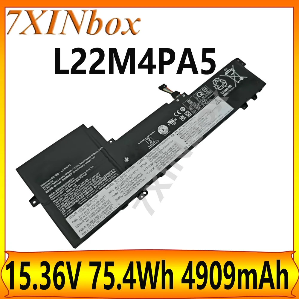 

7XINbox L22M4PA5 15.36V 75.4Wh 4909mAh Battery For IdeaPad Slim 5 16ABR8 82XG 16IAH8 83BG Series L22C4PA5 L22D4PA5