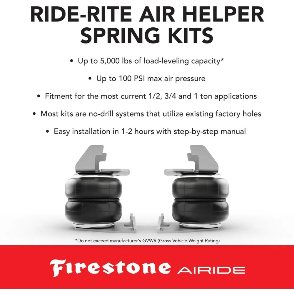 Air Spring Kit for 2007-2018 Silverado Sierra 1500 2019 Light Duty Models 5000 LBS Load Capacity Replacement Parts