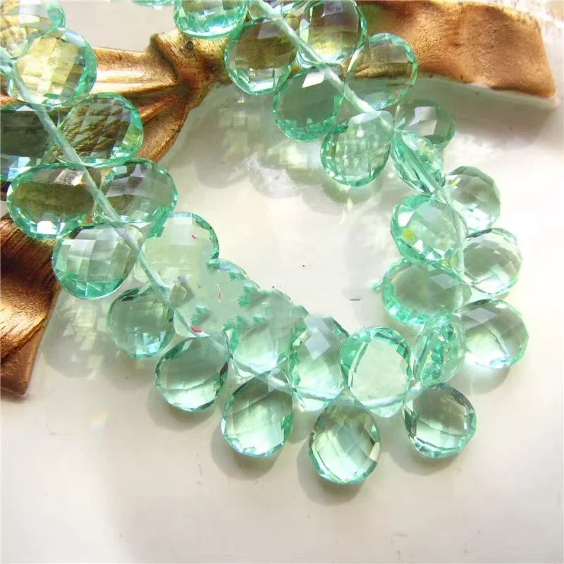 5pieces london blue colorfu Quartz drop Pear faceted 9-9.5mm for DIY jewelry  loose beads making  FPPJ wholesale nature gemstone
