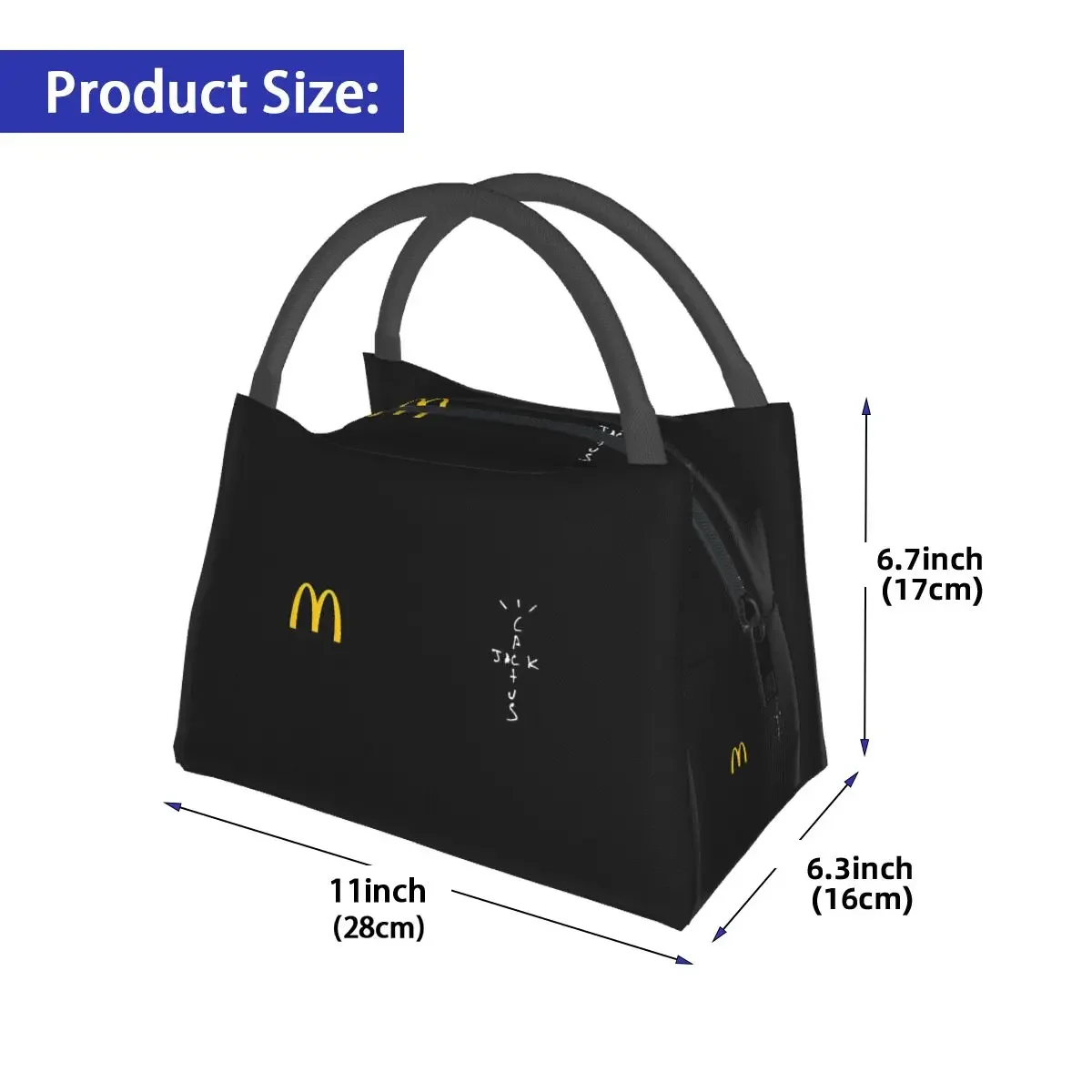 Travis Scott X Mc Lunch Bags Insulated Bento Box Leakproof Lunch Tote Picnic Bags Cooler Thermal Bag for Woman Girl Work image 3
