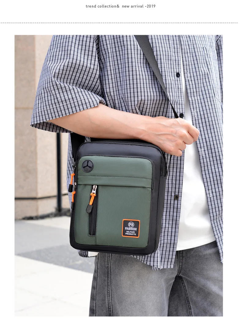 Geräumige Herrentasche, Umhängetasche, wasserdichter und abriebfester Rucksack mit mehreren Fächern, ideal für den Geschäftsalltag. – Detail 19