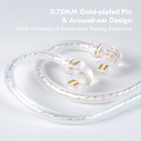 CCZ UP01 Plus 2M OFC Silver Plated Upgraded Cable Around-ear Design 3.5MM gold-plated plug 5N OFC Silver Plated Upgrade Cable