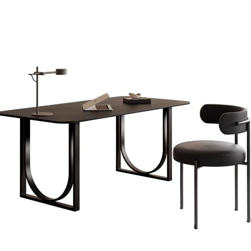 

French retro rock slab desk home computer Internet celebrity living room dining table Internet celebrity