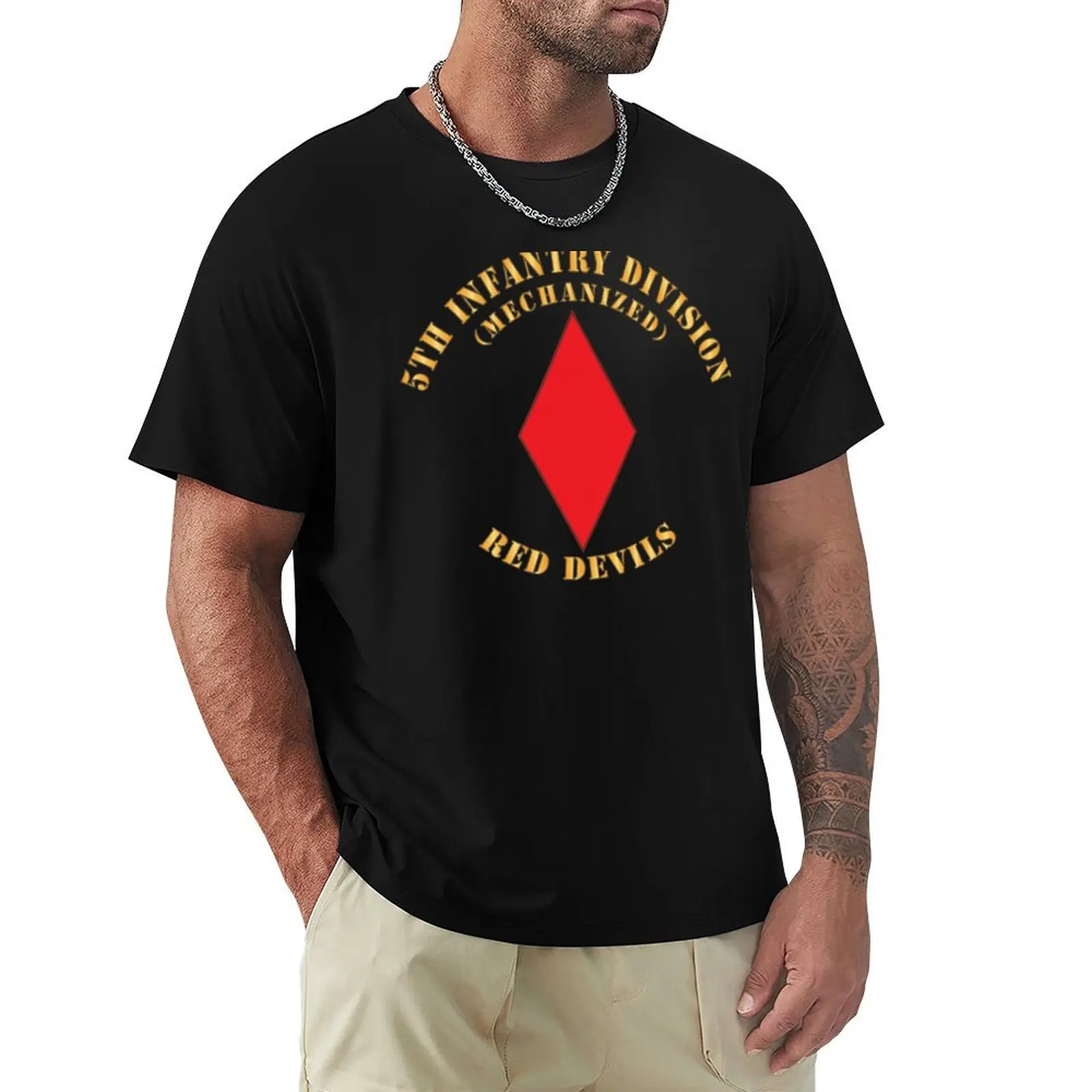

Army - 5th Infantry Division - Red Devils X 300 T-Shirt Luxury man shirts graphic tees men t shirts