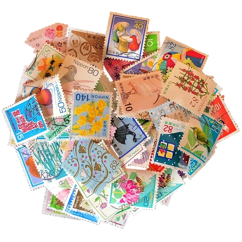 Japan Postage Stamps Used with Post Mark Good Condition Collection 100 Pcs/lot