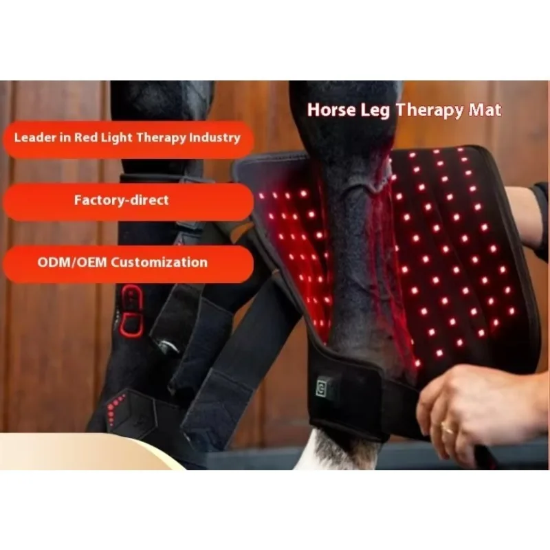 Wearable Horse Leg Red Light Wrap Pad, 96 LEDs 660nm 850nm Equine Leg Brace for Horse Joint Comfort Care