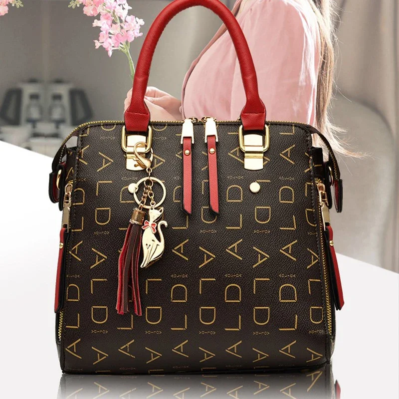 Vintage Handle Bag for Women Luxury Middle-aged Top-handle Handbags Female PU Leather Messenger Crossbody Bag Tote bolsa