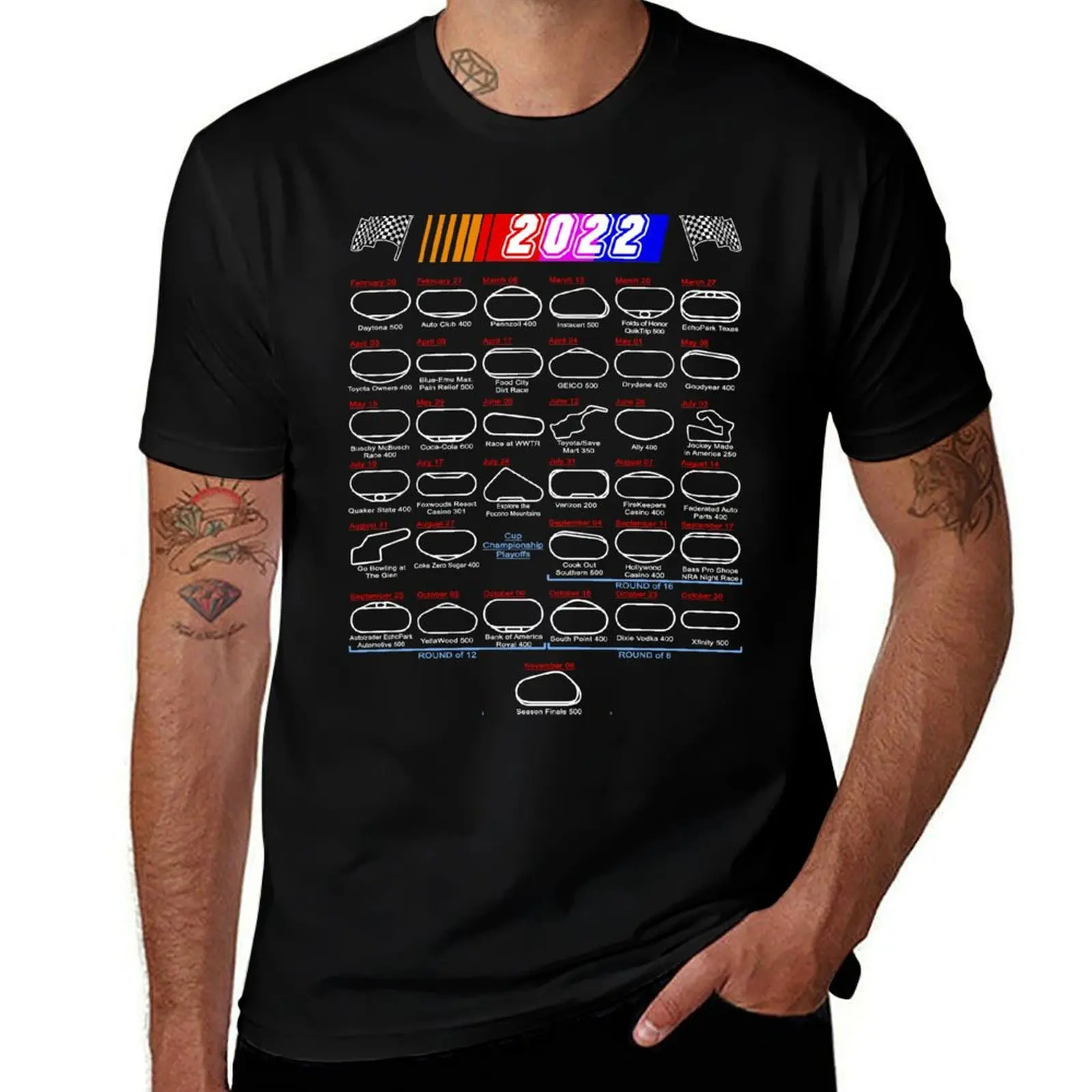 

Schedule Nascar Cup Series 2022 T-Shirt anime tshirt anime t shirts oversize black cotton t-shirt plain for man package T-shirt