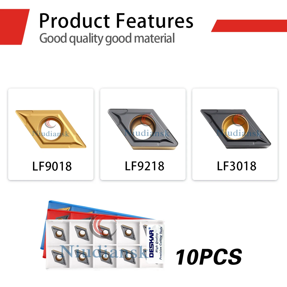 

DCMT11T304 DCMT11T308 LF9018 LF9218 LF3018 CNC Lathe Rhombus Single Sided Cutting Insert Turning Tool For Processing Steel Parts