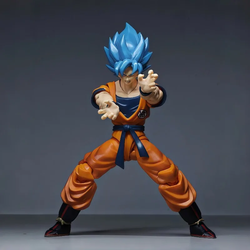 Genuine Bandai S.H.Figuarts Dragon Ball Super Saiyan Blue Son Goku Articulated Action Figure Collectible With Original Box - view 6