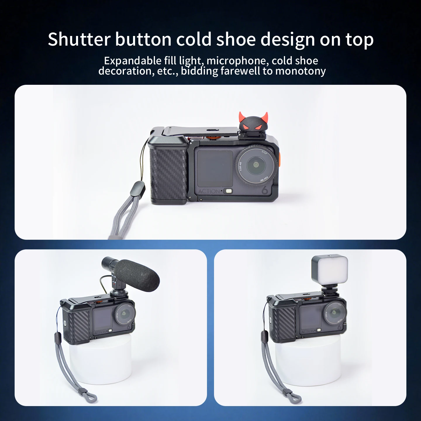 Neues Magnetisches Action6 Käfig-Griff-Set für DJI Osmo Action 6 Kamera Schnellverschluss Horizontal Vertikal Halterung Stativ Selfie-Stick – Detail 13