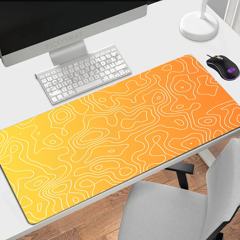 Tapis Bureau PC Design Lignes Dégradées Modernes, Tapis Souris Gamer Caoutchouc Naturel Antidérapant Surface Lisse Confortable