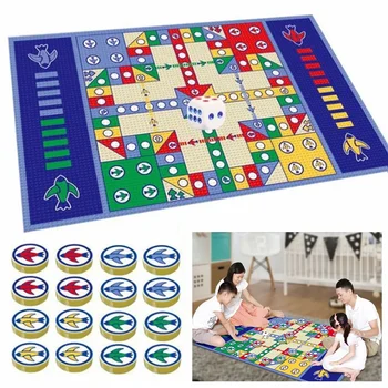 Tapis d'échecs volant pliable pour enfants, jeu de société Portable, ensemble de jeu de voyage de Camping, jeu Parent-enfant