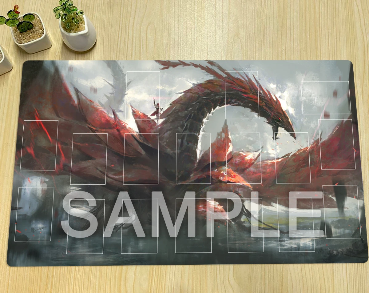 YuGiOh Akiza Izinski Mat Black Rose Dragon Playmat TCG CCG Duel Board Game Pad Trading Card Game Mat Rubber Mouse Pad Free Bag