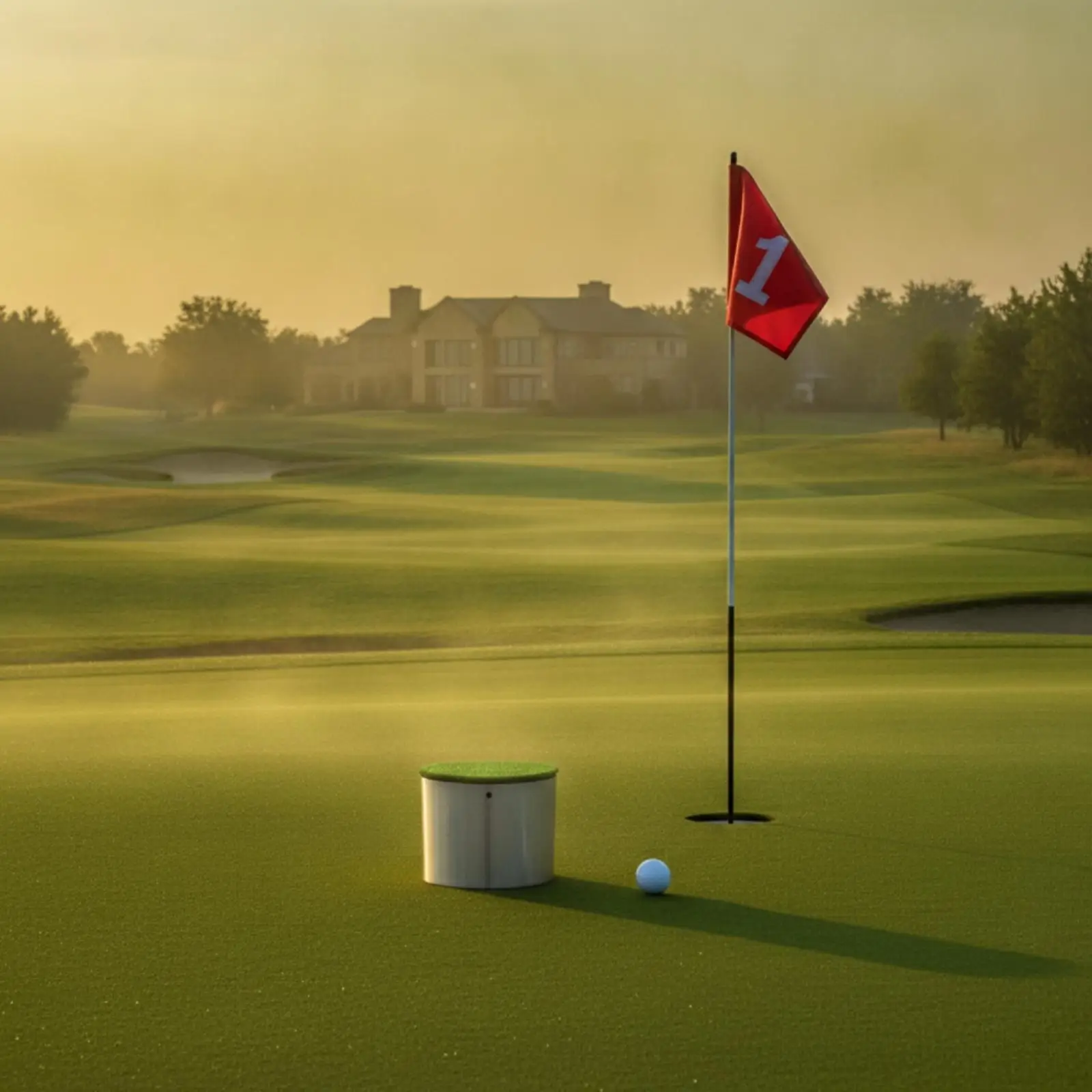 Number 1 Golf Flag with Hoist Sleeve for Park Course Visibility Double Sided Design