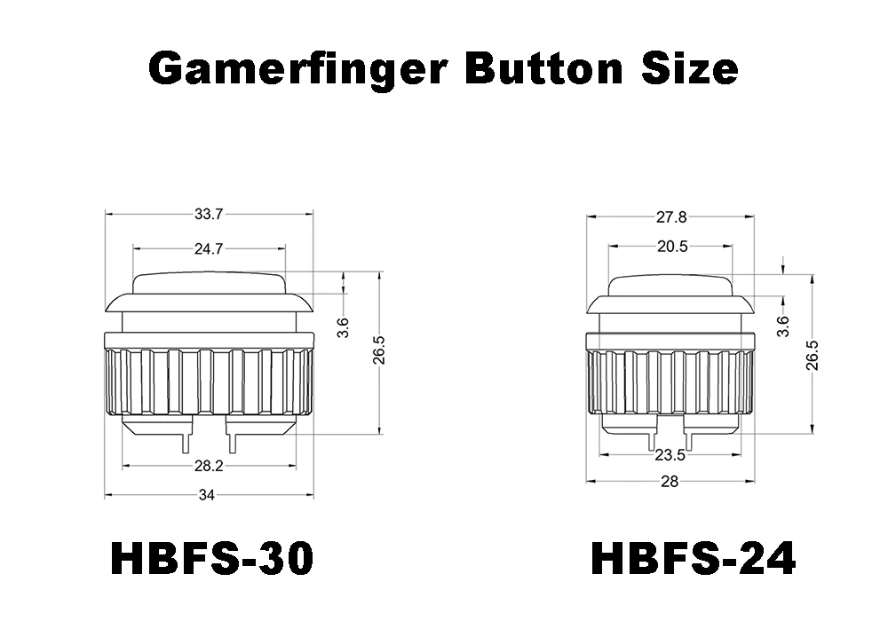 1 Stück Original Gamerfinger HBFS-24 HBFS-30-SCREW 24mm30mm Schraube KRISTALL Mechanische Tasten mit Kirschschalter HitboxFightbox – Detail 12