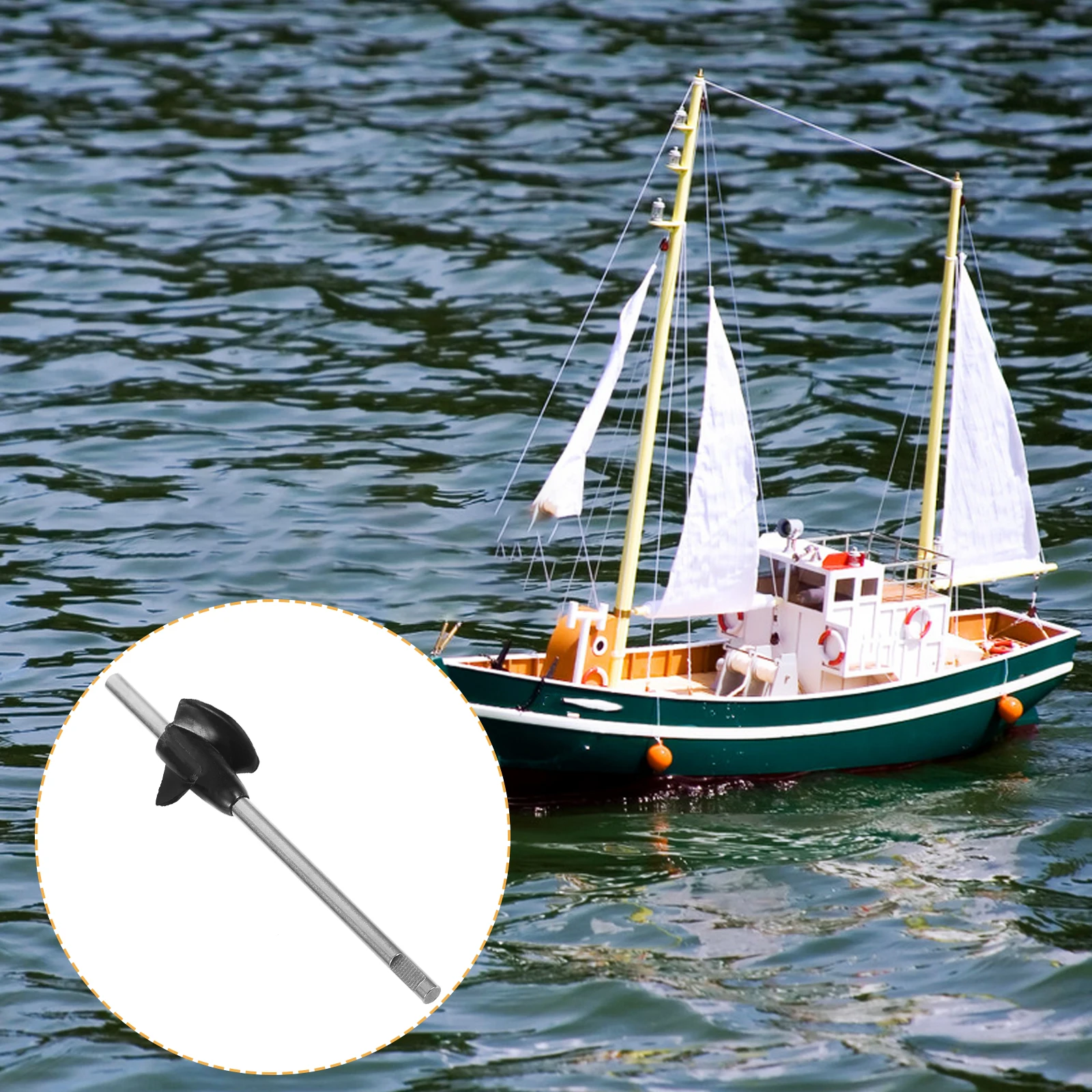 

Remote Control Jet Pump Boat Supplies 15MM Black Metal Propeller with Rod Durable Reliable Rc Boat Parts Accessories