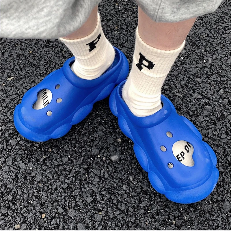 Youpin Outdoor Fashion Ins Hole Slipper for Men Women Non Slip Home Slippers Thick Bottomed Beach Sandals Soft EVA  Flip Flops