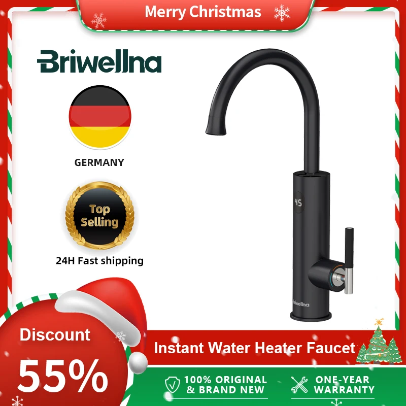 Briwellna Scaldabagno elettrico 220V Riscaldatore che scorre Rubinetto della cucina Rubinetto 2 in 1 Miscelatore per riscaldamento dell\'acqua senza