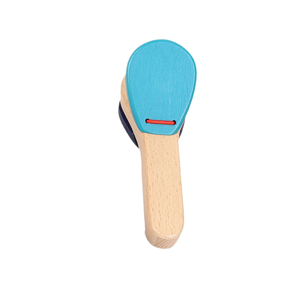 Castanholas de madeira alça longa mão clappers para crianças instrumentos de percussão leve instrumento musical para crianças