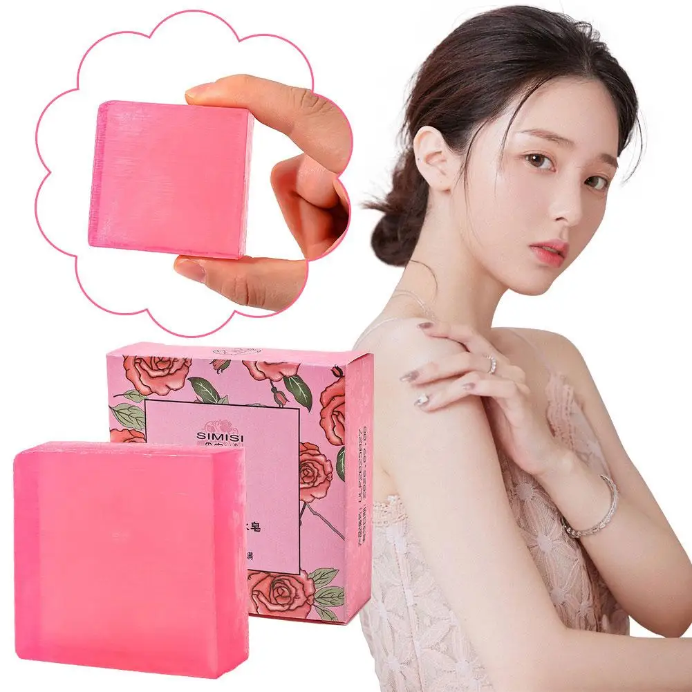 80g Rose Essential Oil Soap Hand Made For Mite Removal Cleansing And Moisturizing Skin Cleaning Pores Shower Products