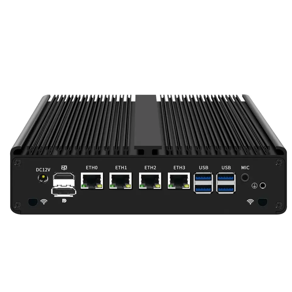 Intel Core i7-8550U i3-7100U Fanless Embedded Industrial PC 6*RS232 COM 4G SIM 4Lan Mini Firewall Router Quad core Ubuntu 8G RAM