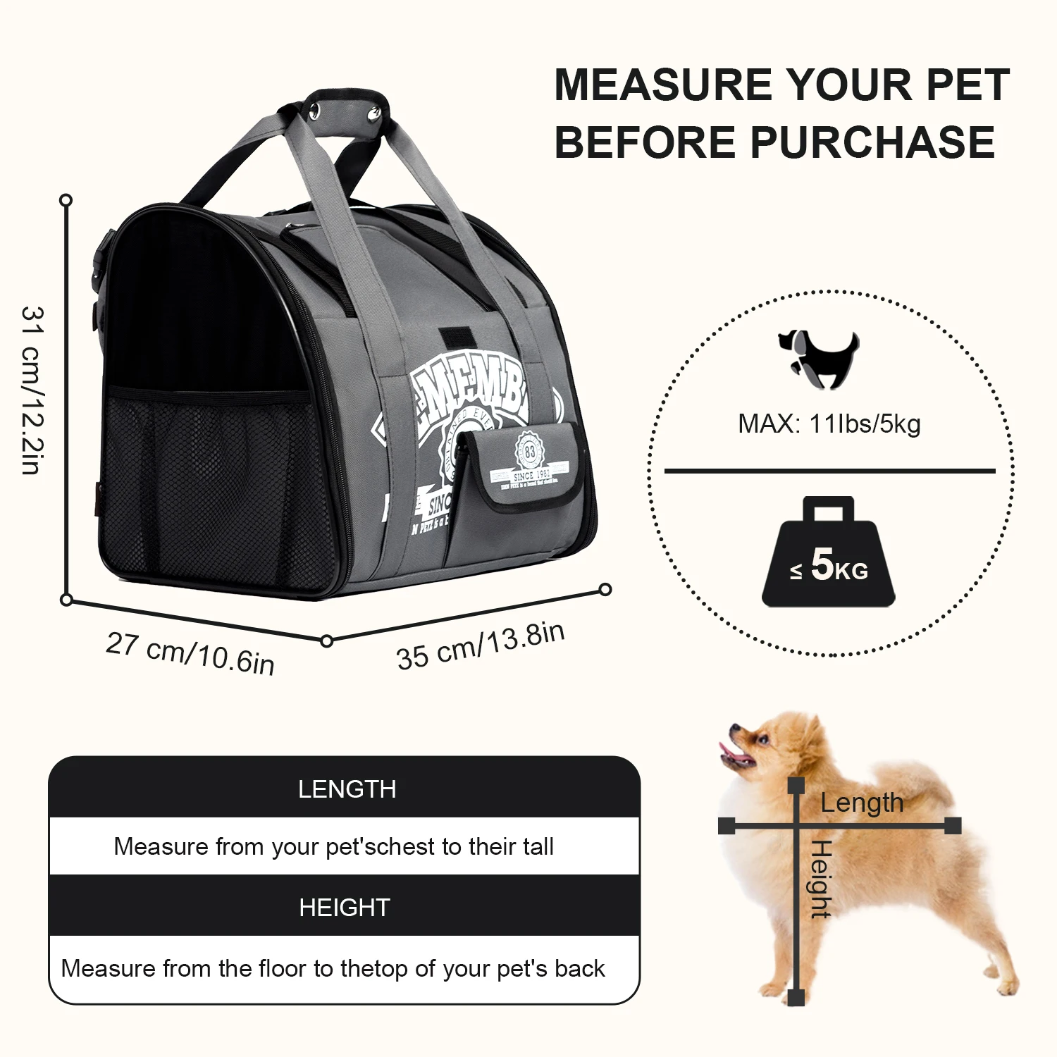 Promotion!Pet Cat Dog Backpack Breathable Load 5KG Big Pockets Outdoor Travel Puppy Kitten Backpack