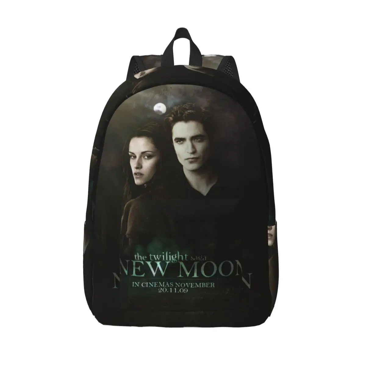 The Twilight Saga New Moon Backpack Elementary High College School Student Edward Bella Bookbag Teens Canvas Daypack Travel