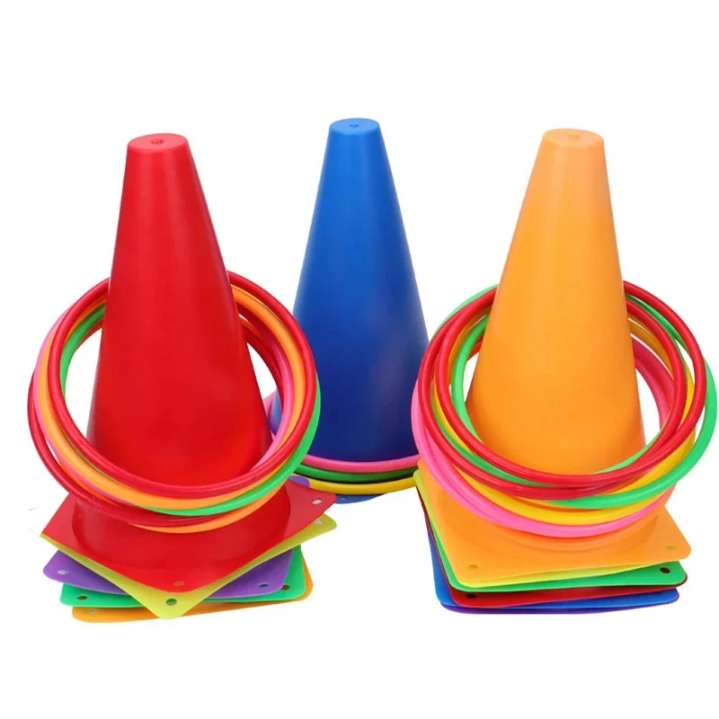 6pcs23CM Sign Bucket Toy Barrier Football Road Flat Training Cone Roller Pile Springback Marking Cup Symbol Sports Accessories