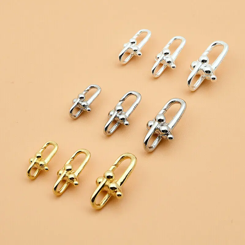 S925 Sterling Silver Vachette Clasp Bracelet Necklace Connection Button DIY Handmade String Beads Materials Jewelry Accessories