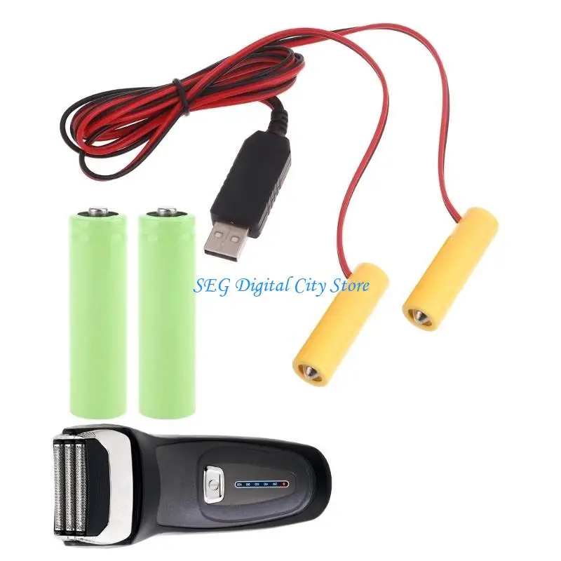

U75B 2 in 1 USB Power Supply Cable USB to 3V LR6 Battery for LED Light Clock