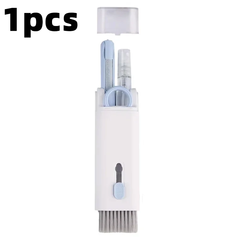 مجموعة فرش تنظيف لوحة مفاتيح الكمبيوتر 7 في 1، قلم تنظيف لسماعات الرأس وأدوات تنظيف الهاتف ومجموعة أدوات سحب غطاء المفاتيح