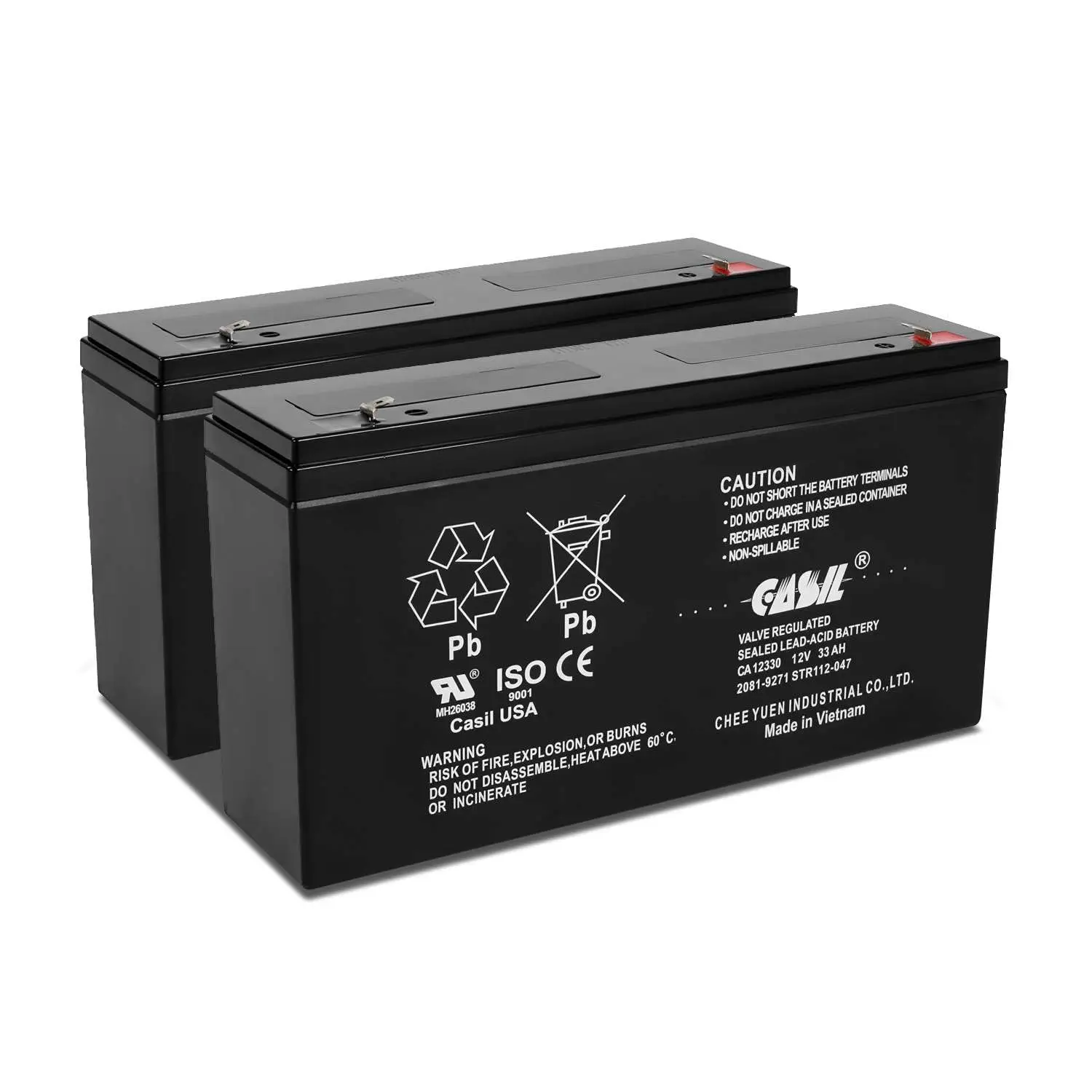 12V 33Ah Replacement Battery for Fire Alarm Control Panel 2081-9271, 2 Pack, Customized