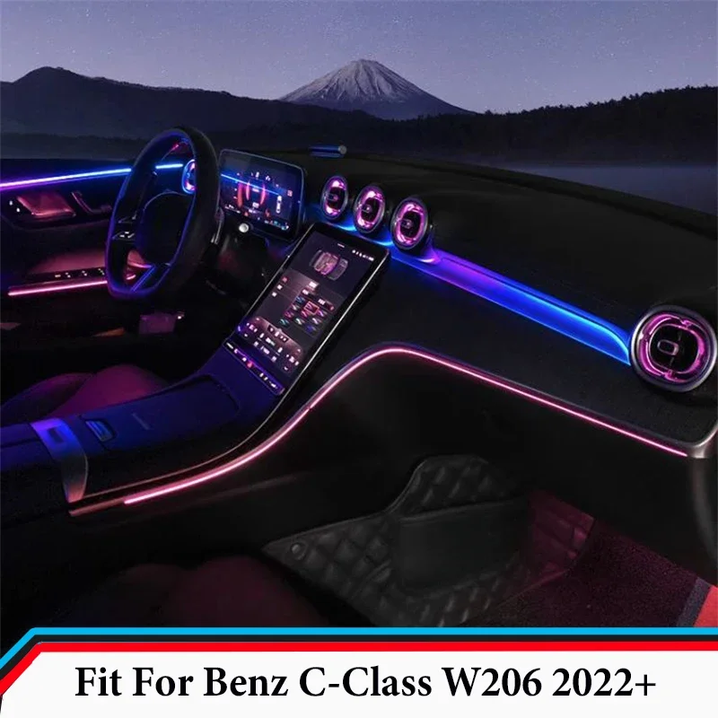 Front Air Outlet Ambient Light Suitable for Mercedes Benz C-Class W206 2022-2023 Modified Luminous Air Outlet Atmosphere Lamp