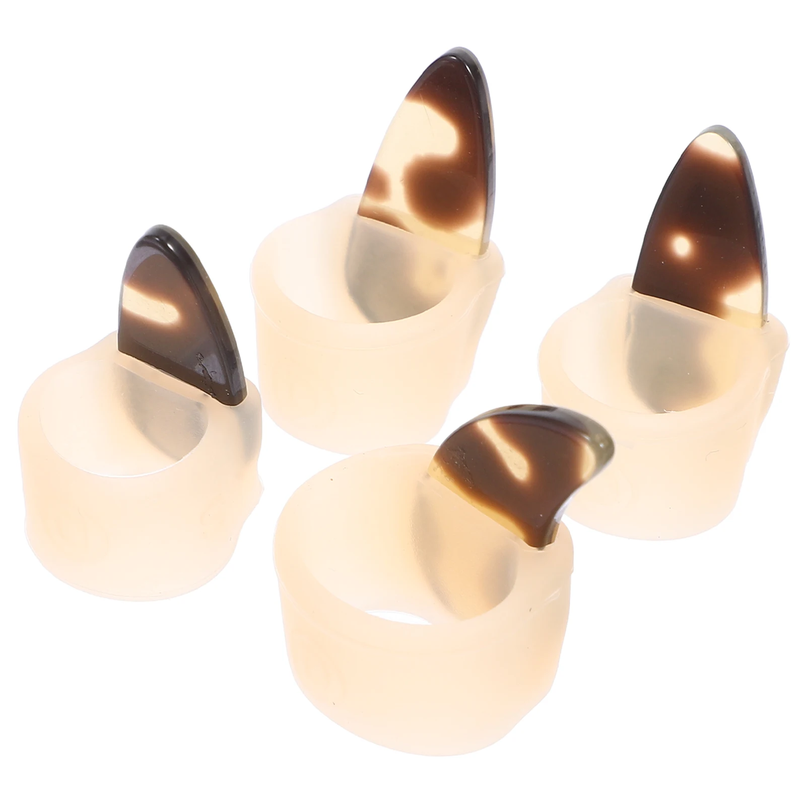 

8pcs Guzheng Nail Protectors Adjustable Covers Right Hand M Size 8 16yo Skin Tone Silicone Reusable Easy Clean Comfortable