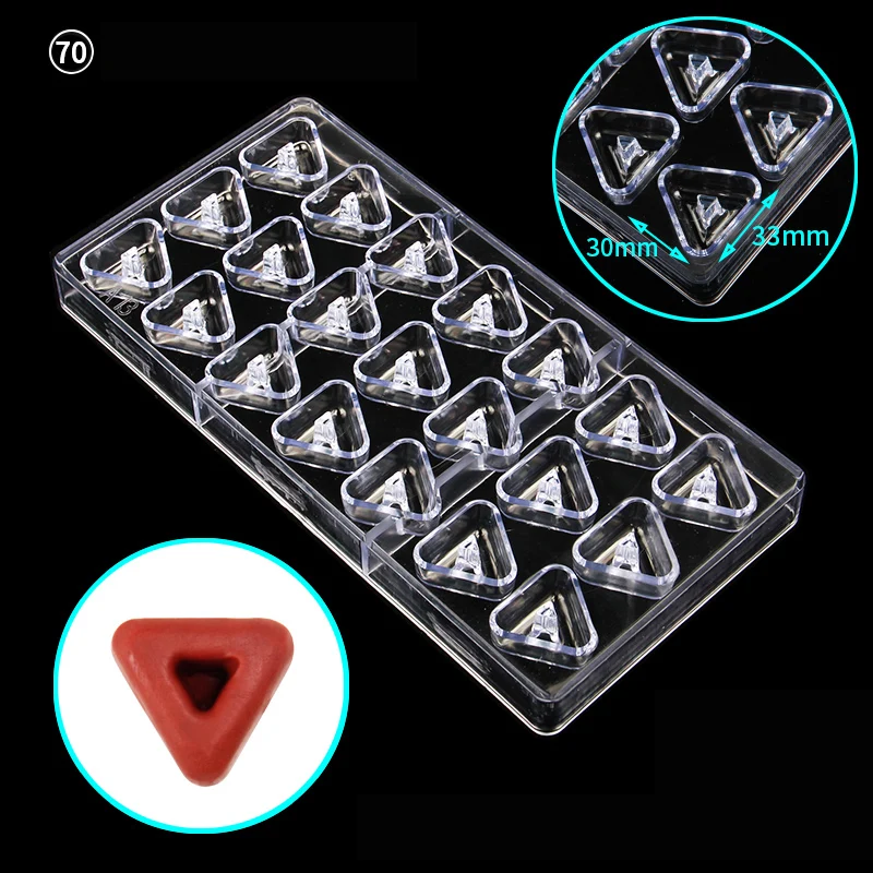 Plastic 21 Cavities Triangle Cutout Shaped Baking Chocolate Mold Sweet Candy Craft Tools CC0070
