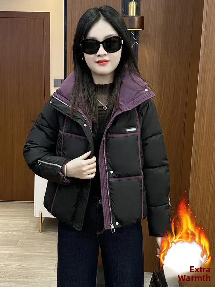 Faionable ort down algodão jaet feminino thi casaco quente inverno novo sle sli commute versão coreana solto ajuste