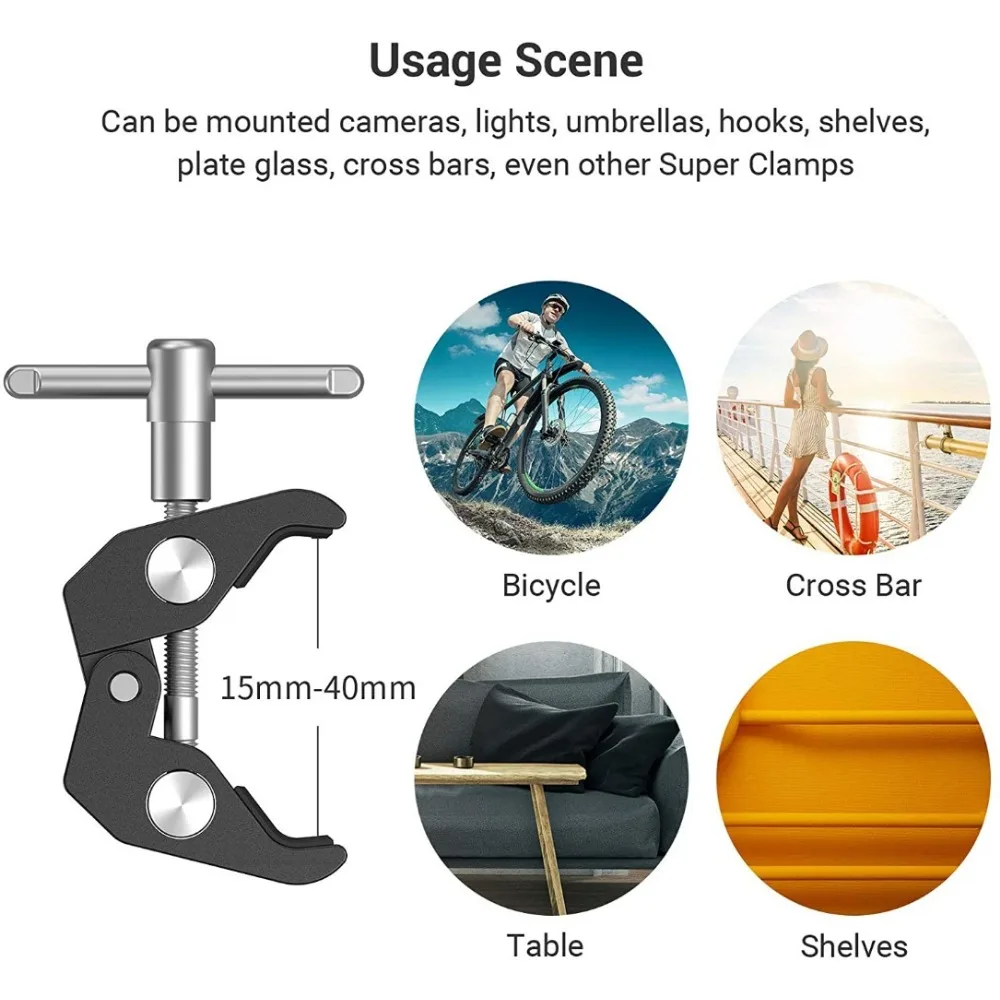 Super Clamp Crab Claw Clamp Tongs Pliers Clip Bracket for Camera Tripod Monopod Studio Flash Bracket Tripod Arm Camera