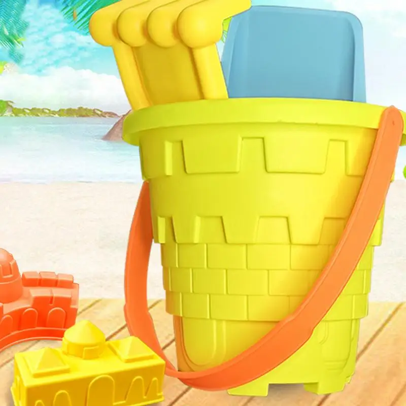 Beach Sand Toys 5PCS Sand Bucket And Shovel Set Funny & Summer Party Playsets For Kids Ages 3 Toddler Outdoor Activities