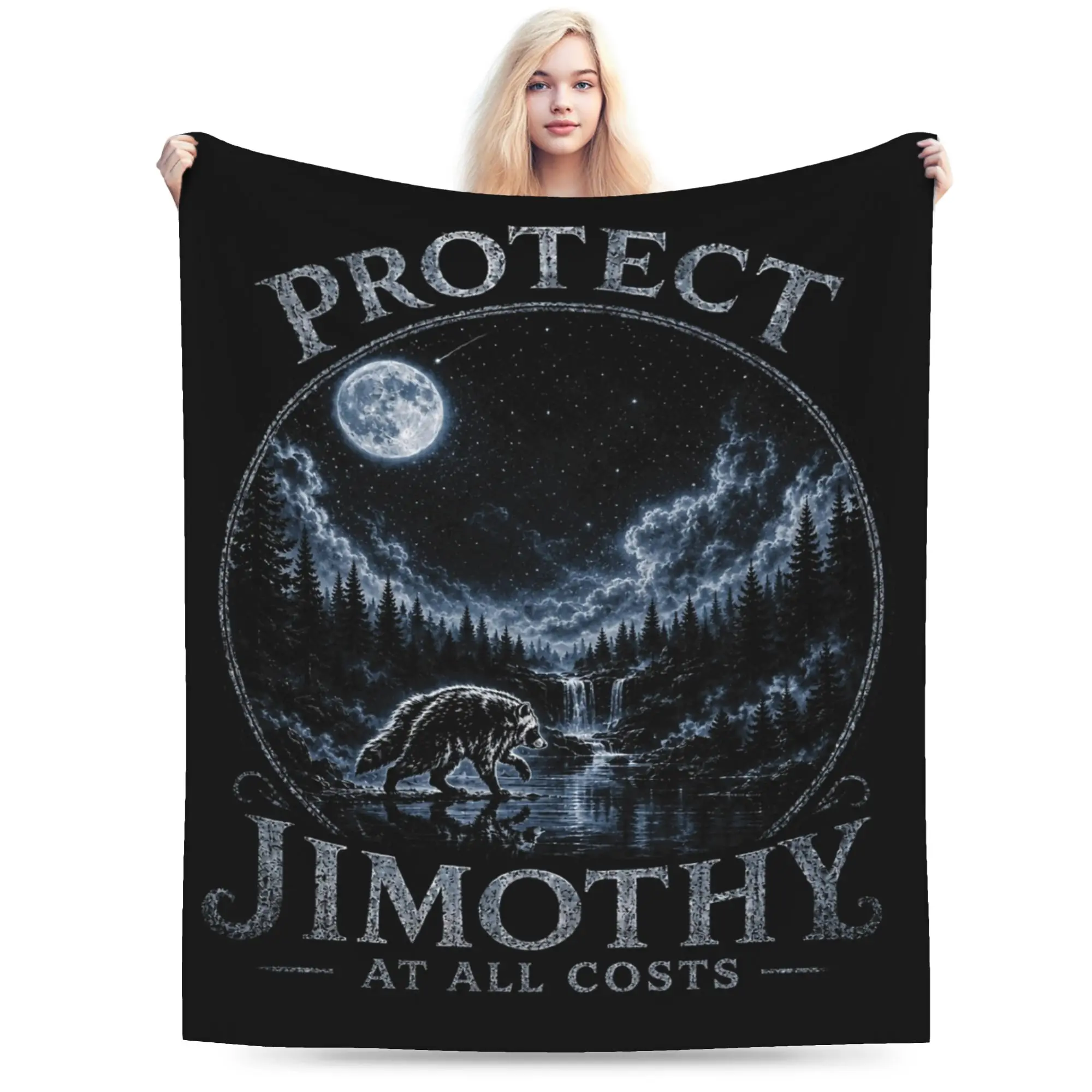 Jimothy Viral Raccoon Bootleg Blanket Fleece Textile Decor  Breathable Soft Throw Blanket for Bedding Bedroom Plush Thin Quilt