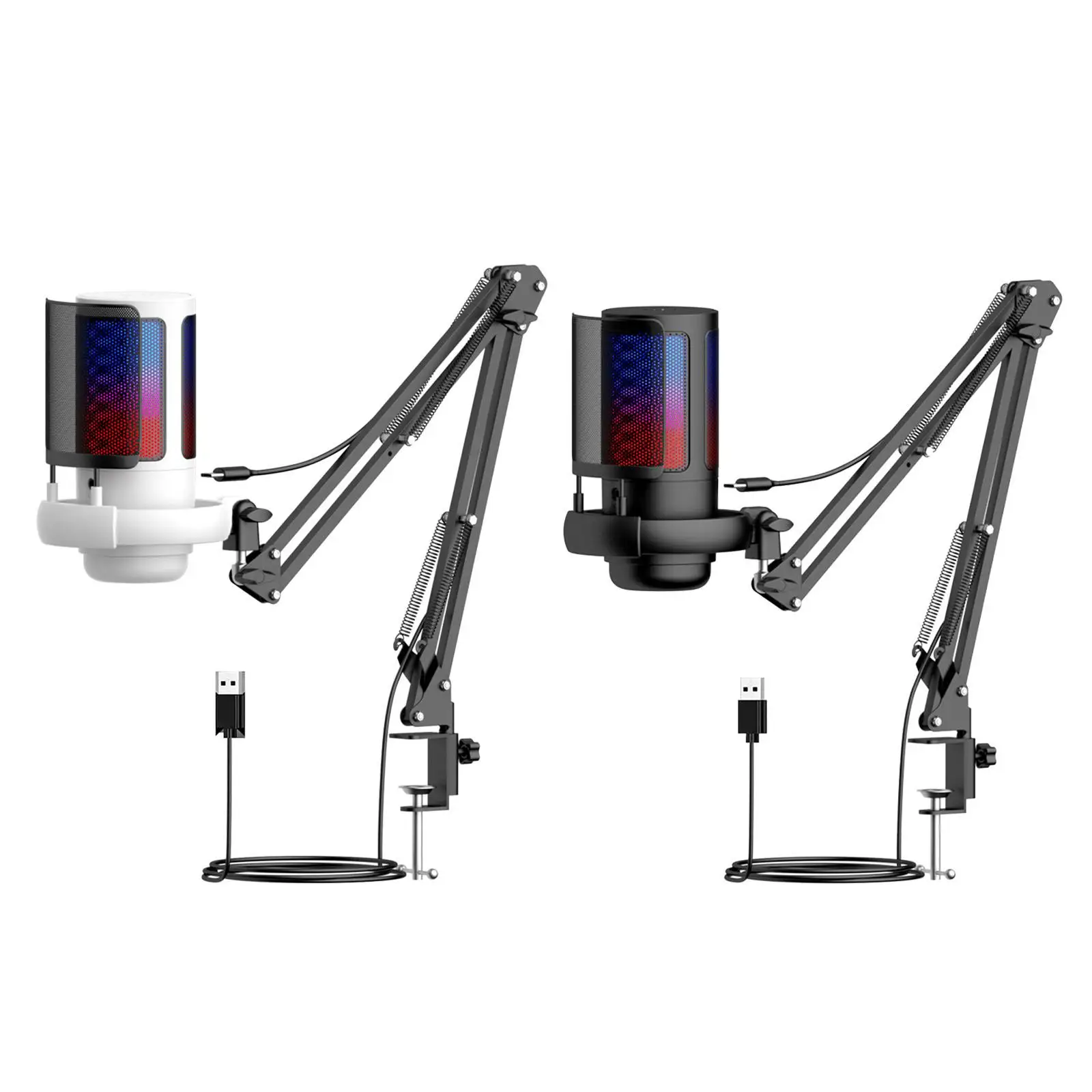 

Gaming USB Microphone for PC Condenser Mic Professional with Hanging Arm Computer Mic for Chatting Podcasting Recording