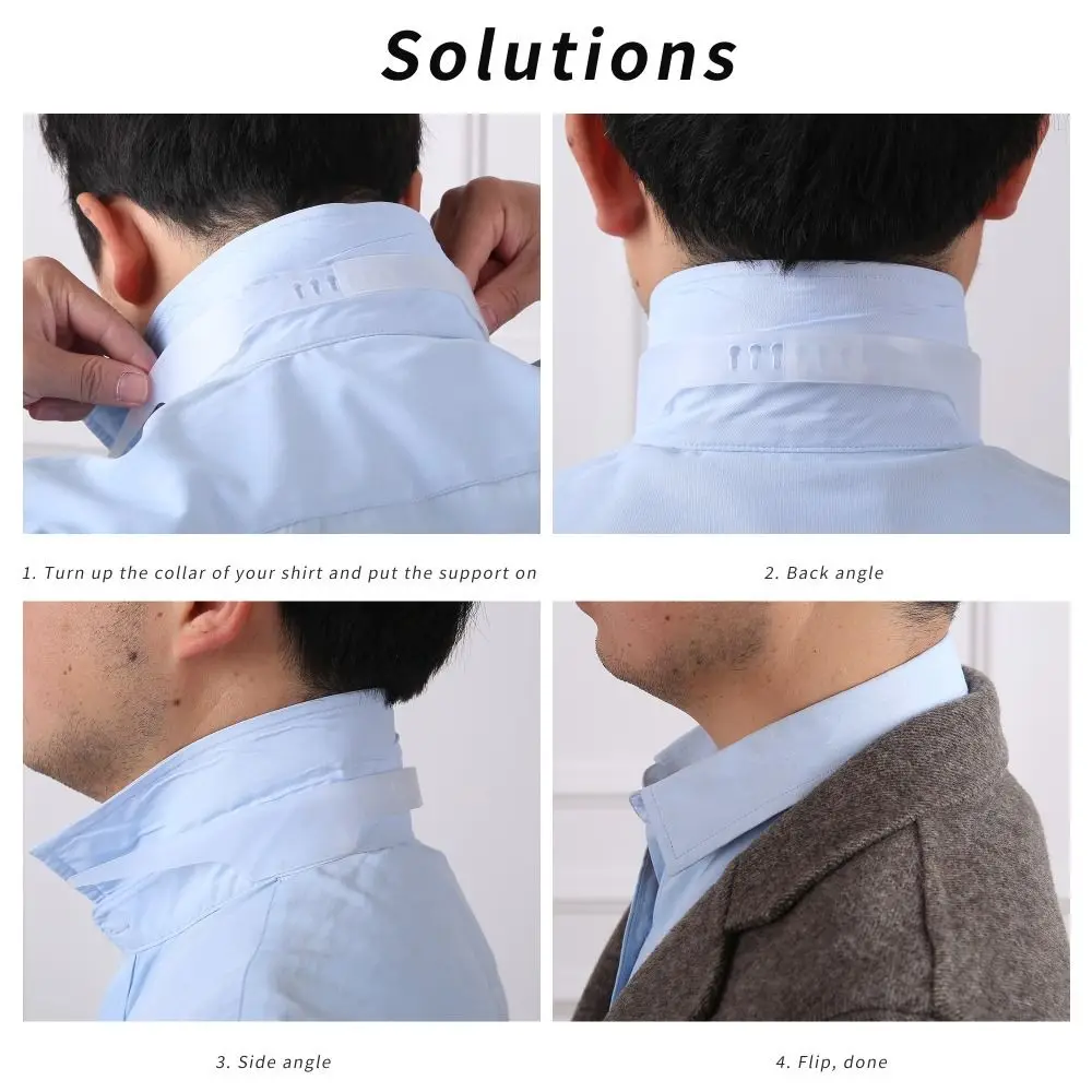 Adjustable Shirt Collar Support Shaper Collar Stays Collar Stays Bundle Kit Shirt Anti-roll Fixed Shaper Slick